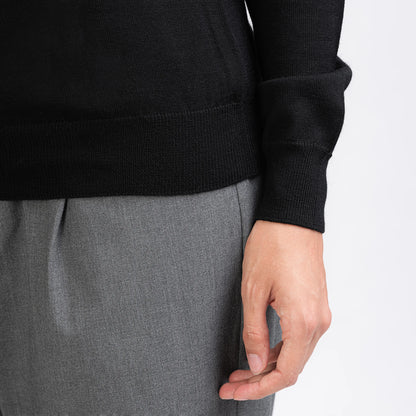 TOM FYFE Merino Damen Turtleneck-Pullover in Schwarz Bund 