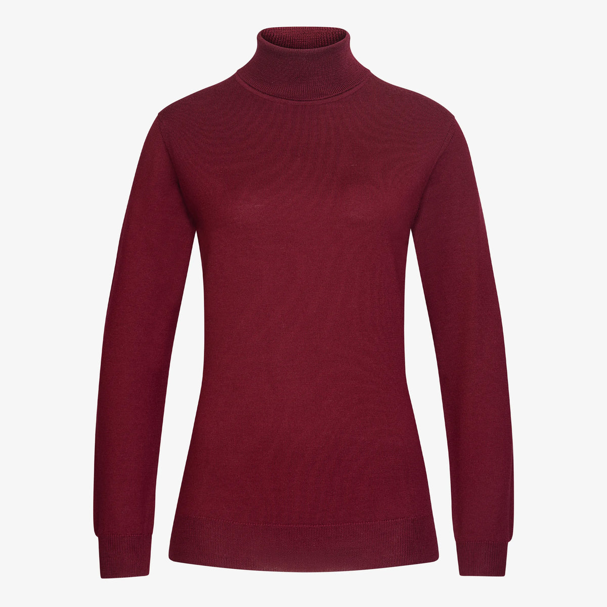TOM FYFE Merino Damen Turtleneck-Pullover in Wine Red Hollowman #farbe_wine-red