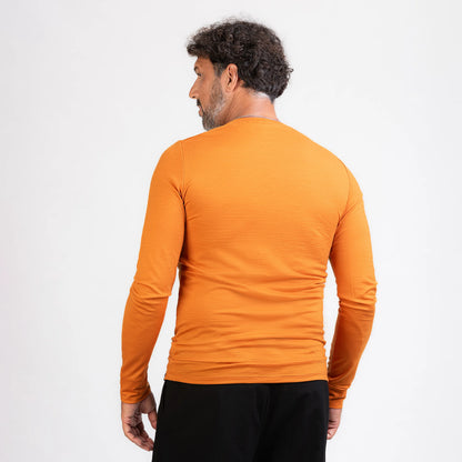 TOM FYFE Merino Herren Langarmshirt in Kurkuma, Rückansicht 