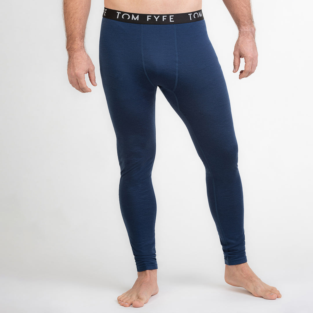 Merino Herren Leggings Frontansicht von TOM FYFE in Marine #farbe_marine