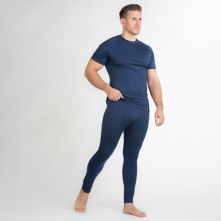 Merino Herren Leggings Frontansicht 2 von TOM FYFE in Marine #farbe_marine