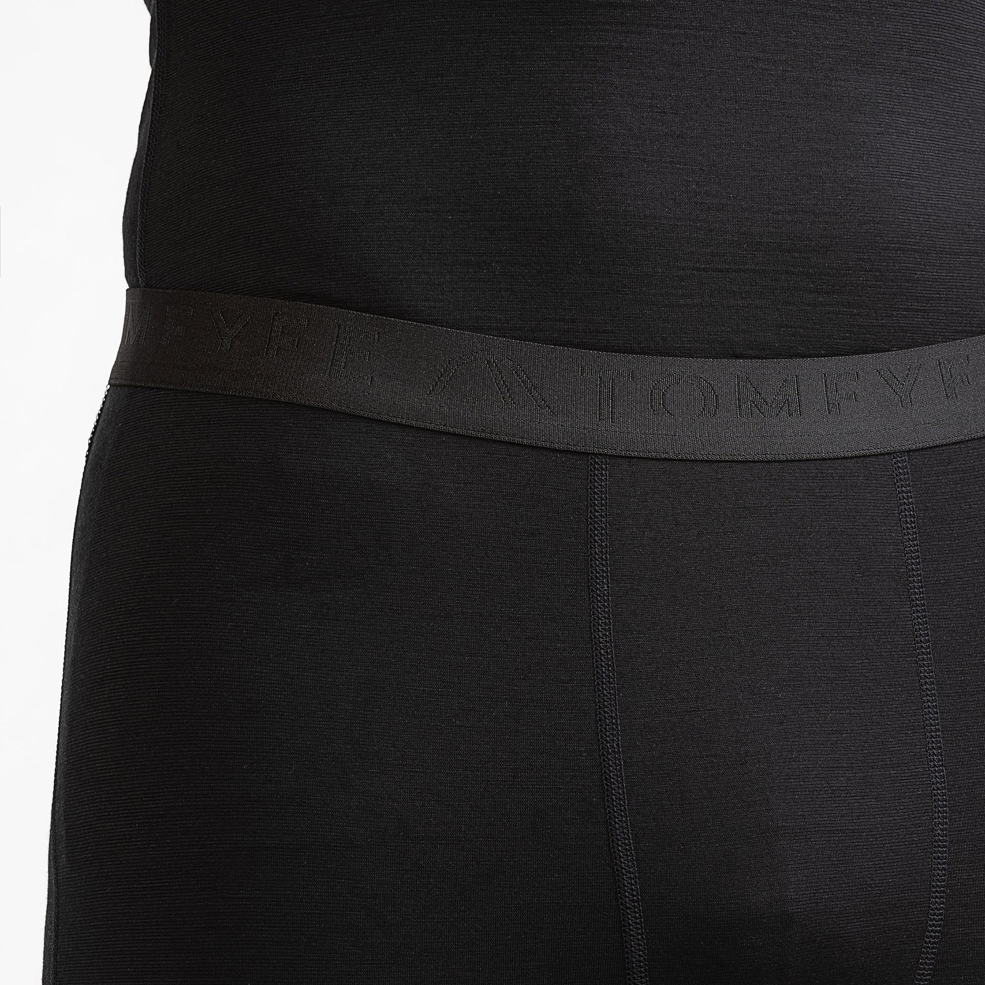 Merino Herren Leggings Nahaufnahme elastischer Bund von TOM FYFE in Schwarz 