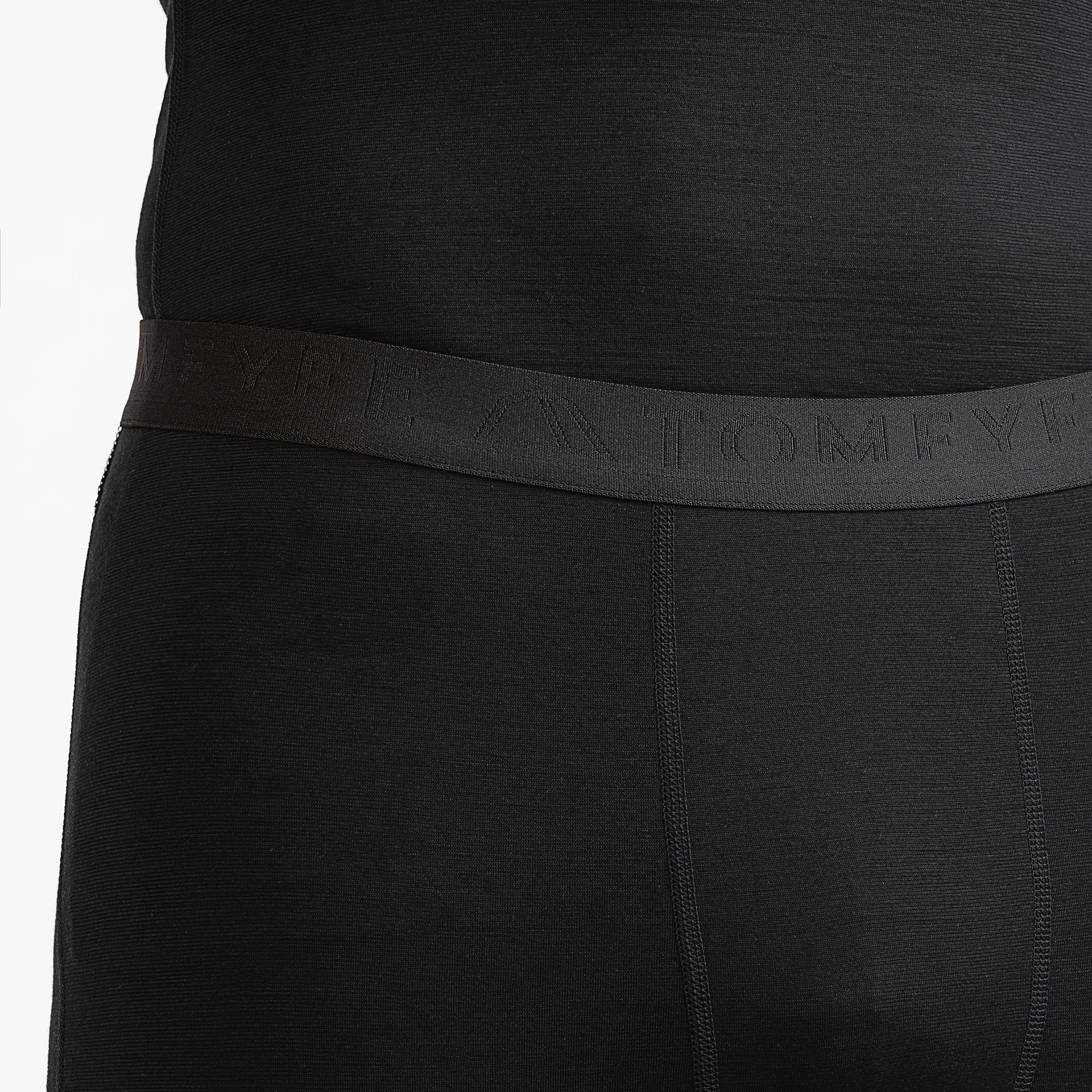 Merino Herren Leggings Nahaufnahme elastischer Bund von TOM FYFE in Schwarz 
