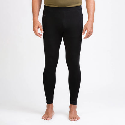 Merino Herren Stretch 240 Leggings Frontansicht von TOM FYFE in Schwarz TF323203 