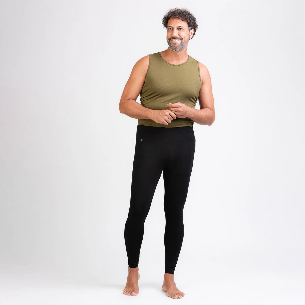 Merino Herren Stretch 240 Leggings Frontansicht 2 von TOM FYFE in Schwarz TF323203 