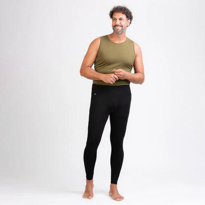 Merino Herren Stretch 240 Leggings Frontansicht 2 von TOM FYFE in Schwarz TF323203 