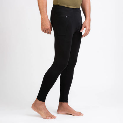 Merino Herren Stretch 240 Leggings Seitenansicht von TOM FYFE in Schwarz TF323203 