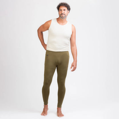 Merino Herren Stretch 240 Leggings Frontansicht 2 von TOM FYFE in Deep Olive TF323203 