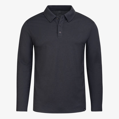 Merino Langarm Poloshirt Herren Hollowman von TOM FYFE in Anthrazit 