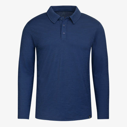 Merino Langarm Poloshirt Herren Hollowman von TOM FYFE in Marine 