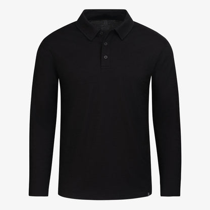 Merino Langarm Poloshirt Herren Hollowman von TOM FYFE in Schwarz 