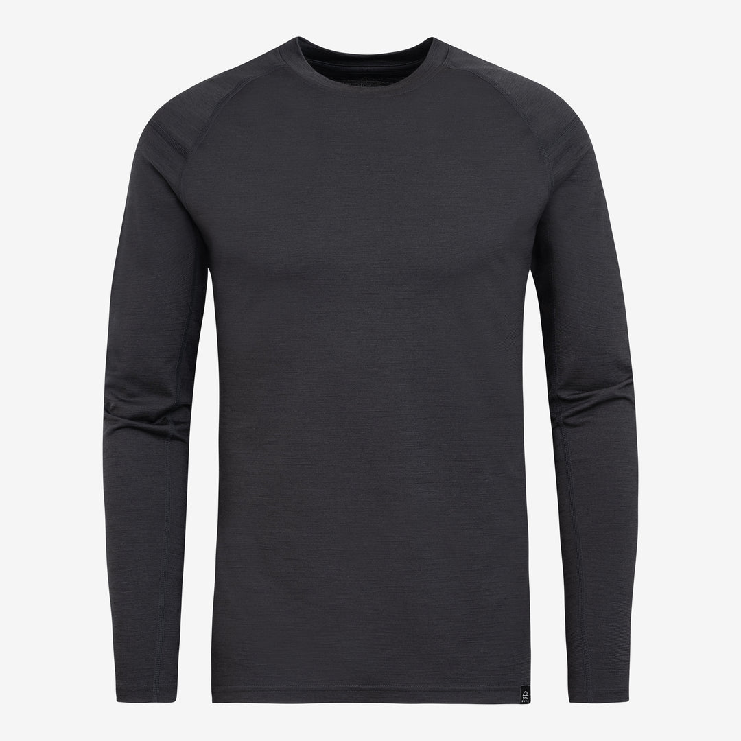 Merino Herren Unterhemd Langarmshirt Frontansicht von TOM FYFE in Anthrazit #farbe_anthrazit