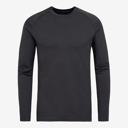 Merino Herren Unterhemd Langarmshirt Frontansicht von TOM FYFE in Anthrazit 