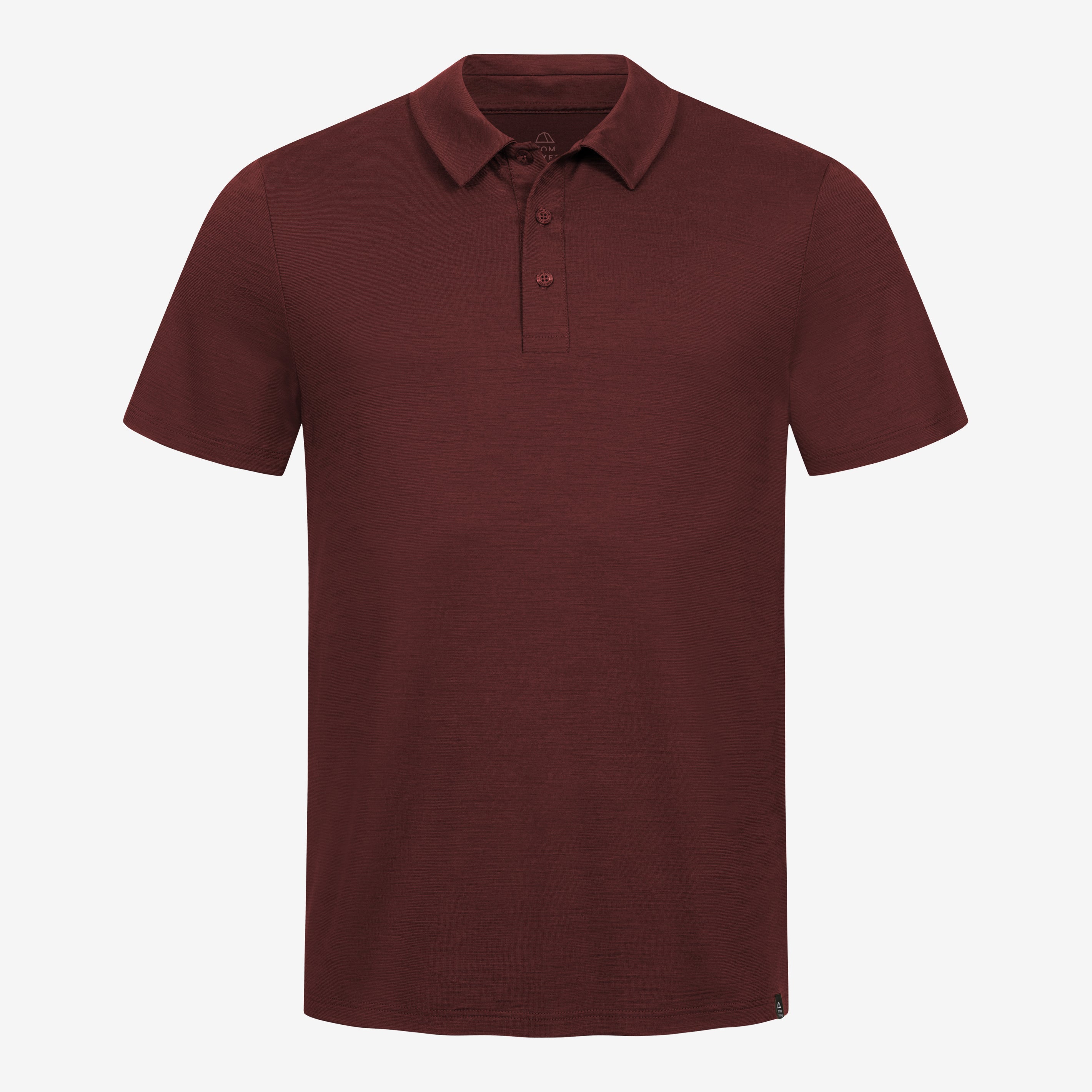 Merino Polo Herren Frontansicht von TOM FYFE in Burgundy 