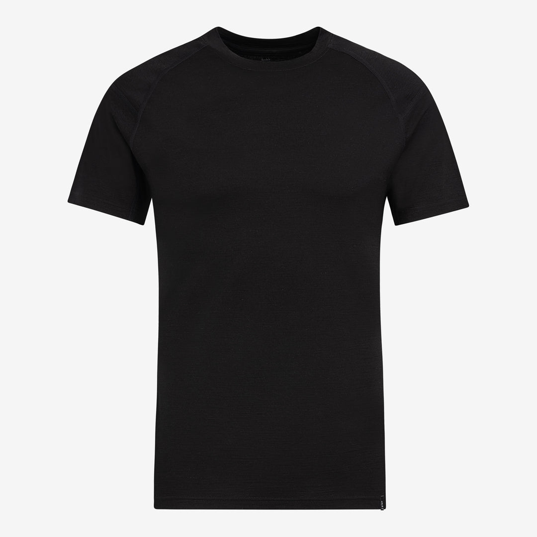 Merino Herren Unterhemd T-Shirt Frontansicht von TOM FYFE in Schwarz #farbe_schwarz