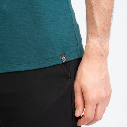 TOM FYFE Merino Herren T-Shirt Slim Fit in Deep Teal, Label TF101002 