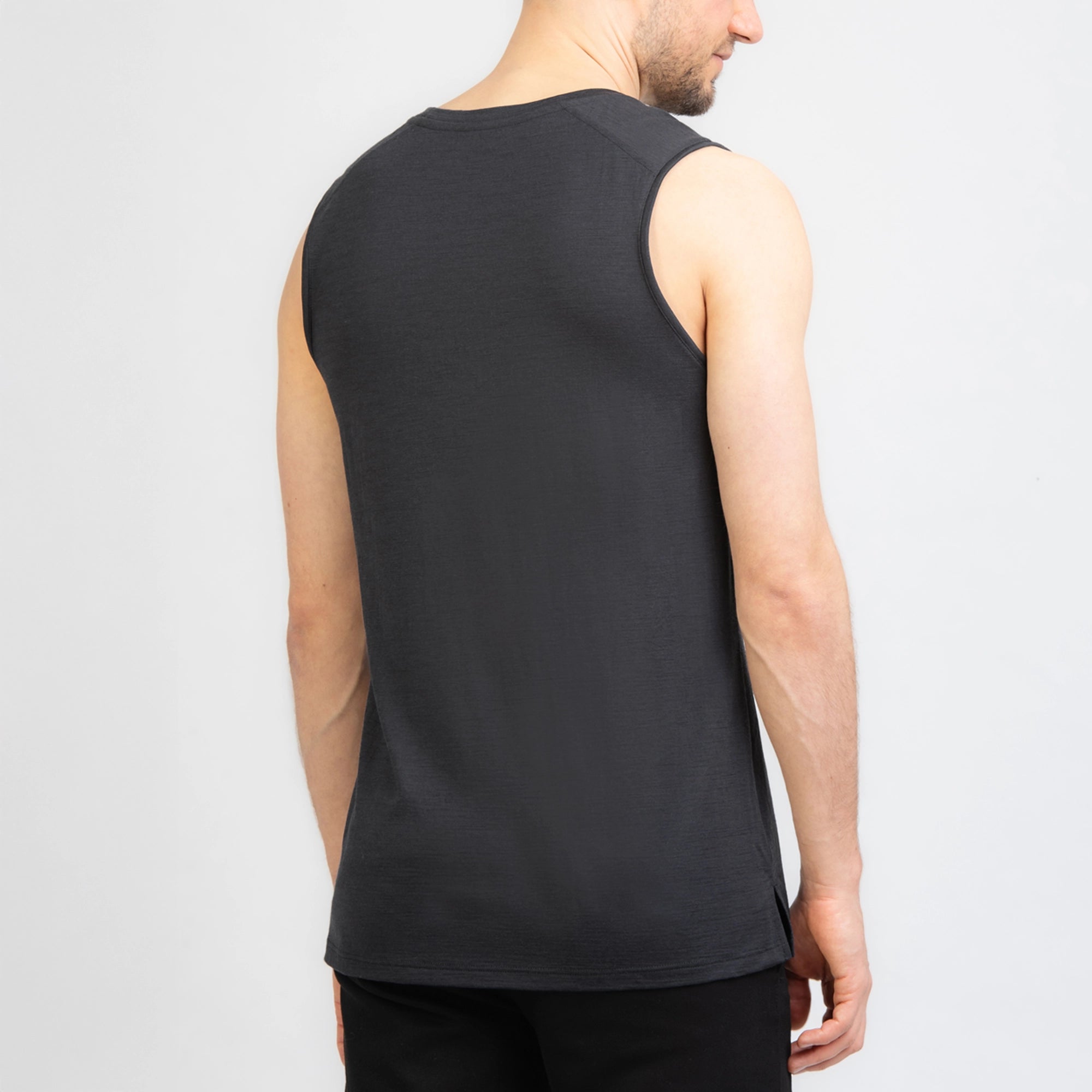 TOM FYFE Merino Herren Tank Top in Anthrazit, Rückansicht TF101007 