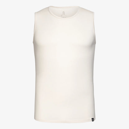 TOM FYFE Merino Herrren Stretch 240 Tank Top in Cream White, Hollowman TF101009 