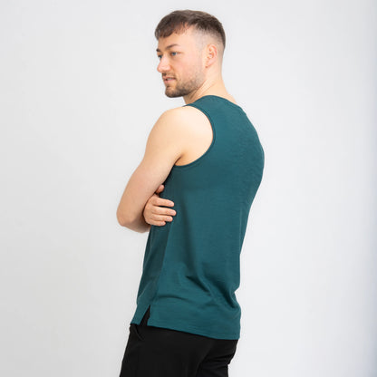 TOM FYFE Merino Herren Tank Top in Deep Teal, Rückansicht TF101007 