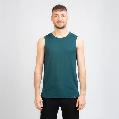 TOM FYFE Merino Herren Tank Top in Deep Teal, Frontansicht TF101007 