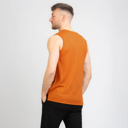 TOM FYFE Merino Herren Tank Top in Kurkuma, Rückansicht TF101007 