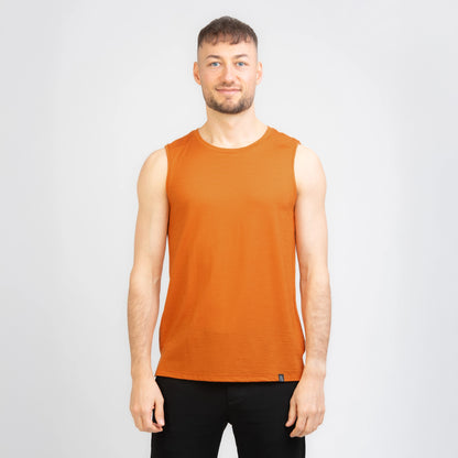 TOM FYFE Merino Herren Tank Top in Kurkuma, Frontansicht TF101007 