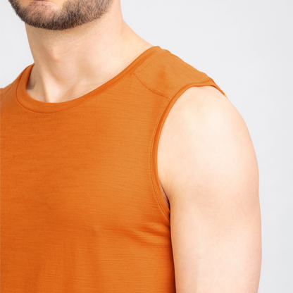 TOM FYFE Merino Herren Tank Top in Kurkuma, Kragen TF101007 