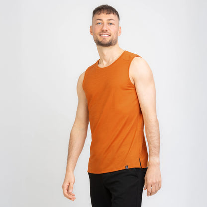 TOM FYFE Merino Herren Tank Top in Kurkuma, Seitenansicht TF101007 