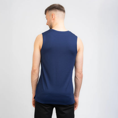 TOM FYFE Merino Herren Tank Top in Marine, Rückansicht TF101007 