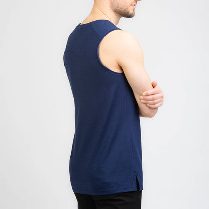 TOM FYFE Merino Herren Tank Top in Marine, zweite Seitenansicht TF101007 