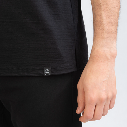 TOM FYFE Merino Herren Tank Top in Schwarz, Label TF101007 