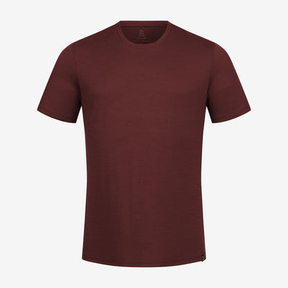 Merino Herren Shirt Frontansicht von Tom Fyfe in Burgundy 