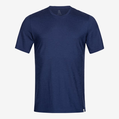 Merino Herren Shirt Frontansicht von Tom Fyfe in Marineblau 