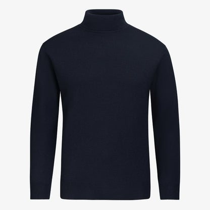 TOM FYFE Merino Herren Turtleneck-Pullover in Dark Navy Hollowman 