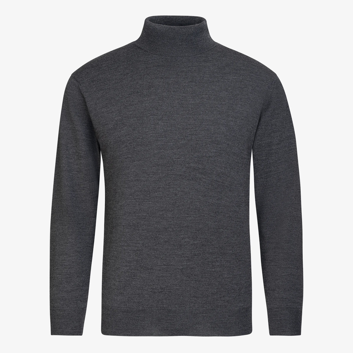 TOM FYFE Merino Herren Turtleneck-Pullover in Dark Gray Melange Hollowman #farbe_dark-gray-melange