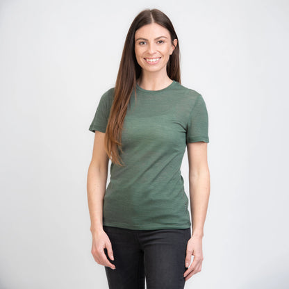 TOM FYFE Merino Damen T-Shirt Slim Fit Thyme Front Detail TF202008 