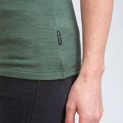 TOM FYFE Merino Damen T-Shirt Slim Fit Thyme Label Detail TF202008 