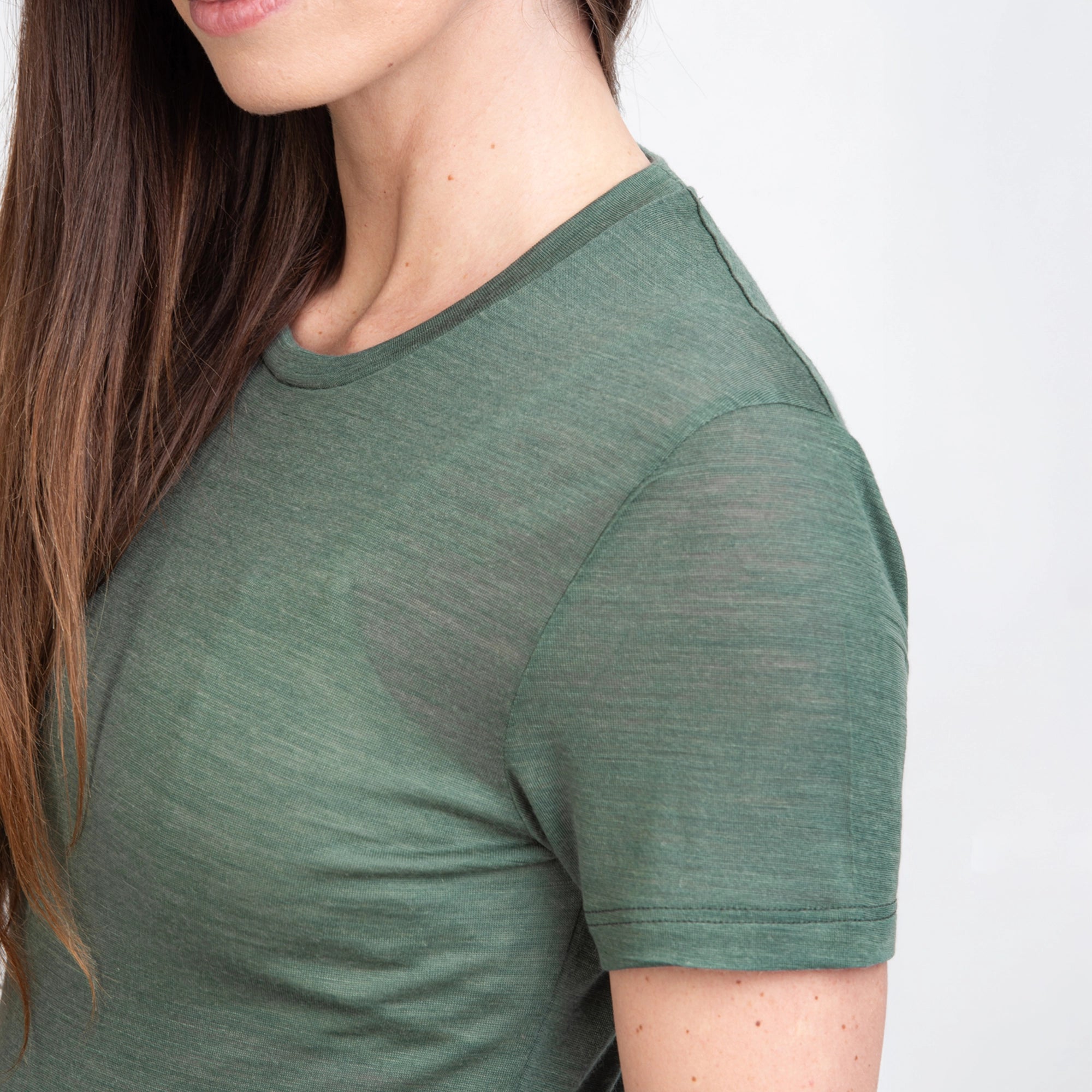 TOM FYFE Merino Damen T-Shirt Slim Fit Thyme Kragen Detail TF202008 