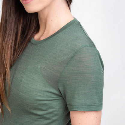 TOM FYFE Merino Damen T-Shirt Slim Fit Thyme Kragen Detail TF202008 