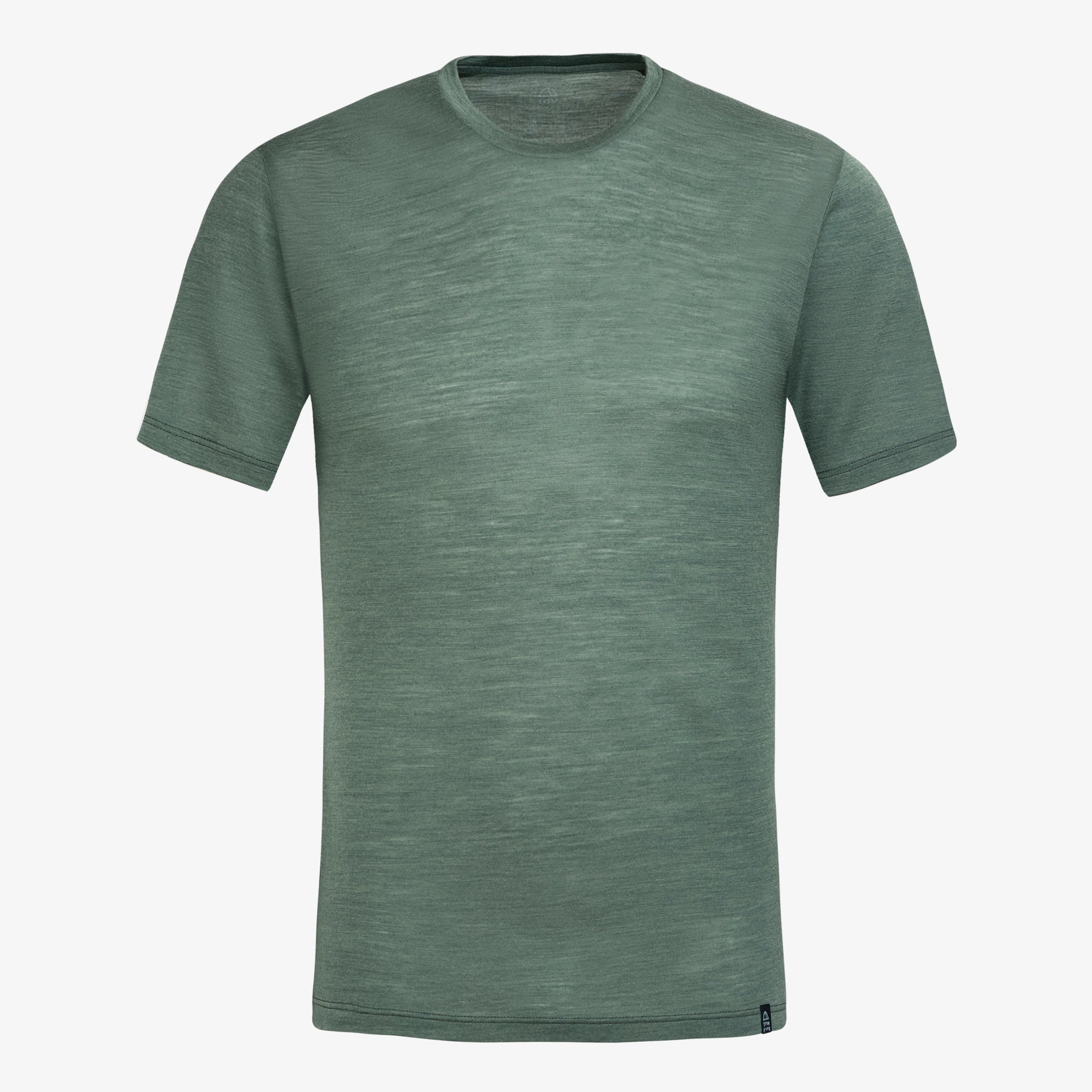 Merino Lyocell T-Shirt Slim Fit Herren Frontansicht von TOM FYFE in Thyme Green#farbe_thyme-green