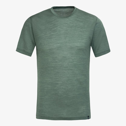 Merino Lyocell T-Shirt Slim Fit Herren Frontansicht von TOM FYFE in Thyme Green