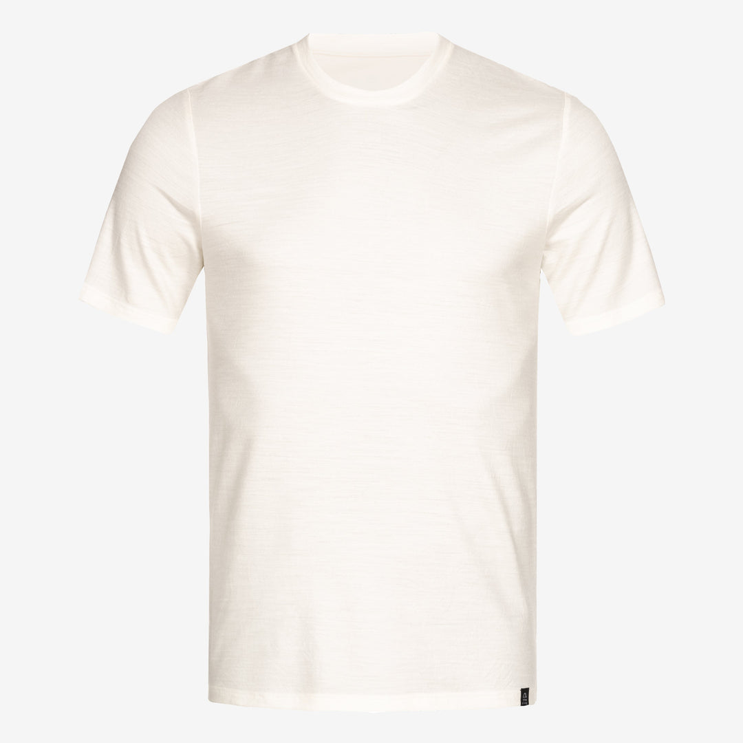 Merino Herren Shirt Frontansicht von Tom Fyfe in Weiss #farbe_wollweiss