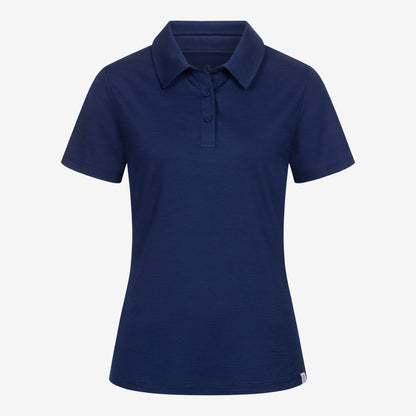 Merino Polo Damen Frontansicht von TOM FYFE in Marine 