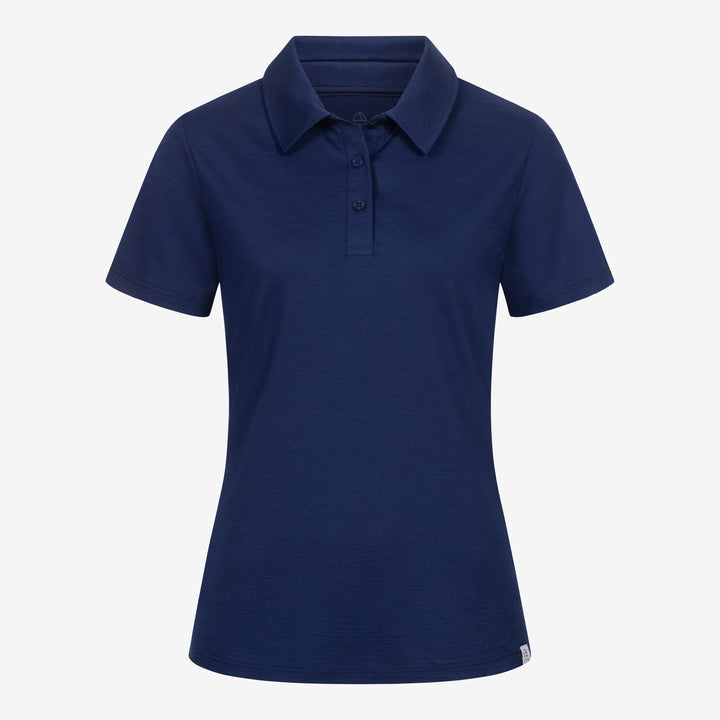 Merino Polo Damen Frontansicht von TOM FYFE in Marine #farbe_marine