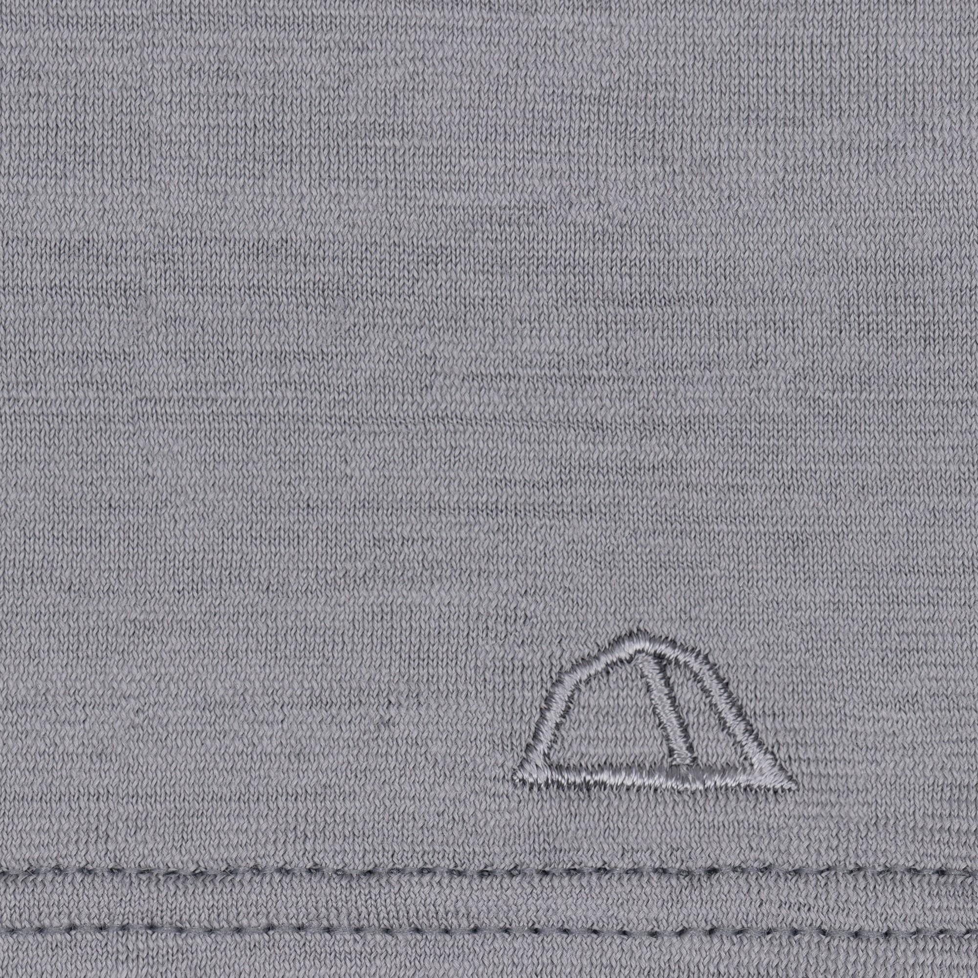 Merino Schlauchschal Multifunktionstuch gelegt mit gesticktem Logo von Tom Fyfe in Hellgrau 