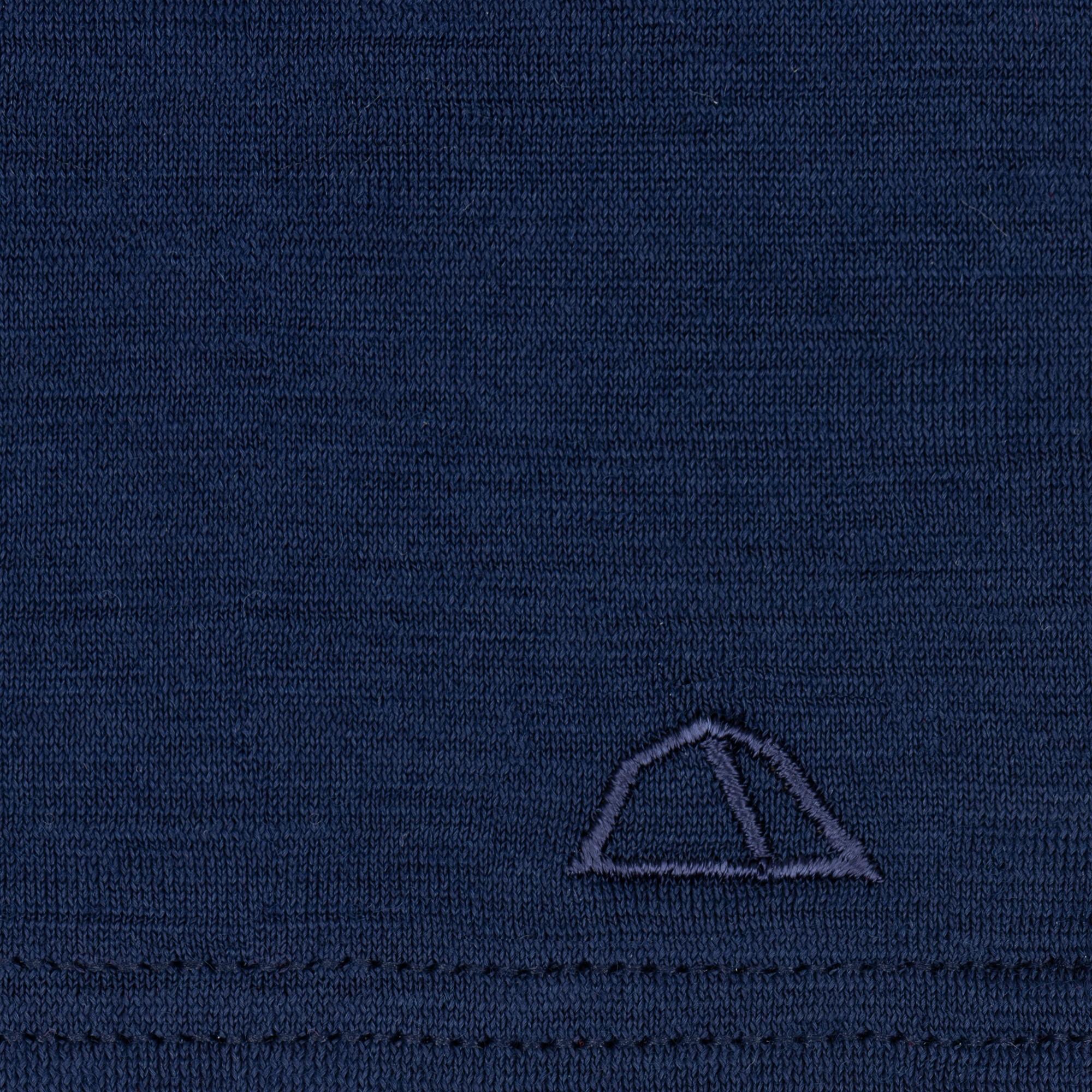 Merino Schlauchschal Multifunktionstuch gelegt mit gestricktem Logo von Tom Fyfe in Marine 
