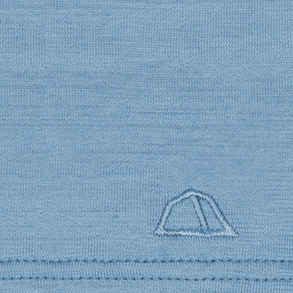 Merino Schlauchschal Multifunktionstuch gelegt mit gesticktem Logo von TOM FYFE in Steel Blue 