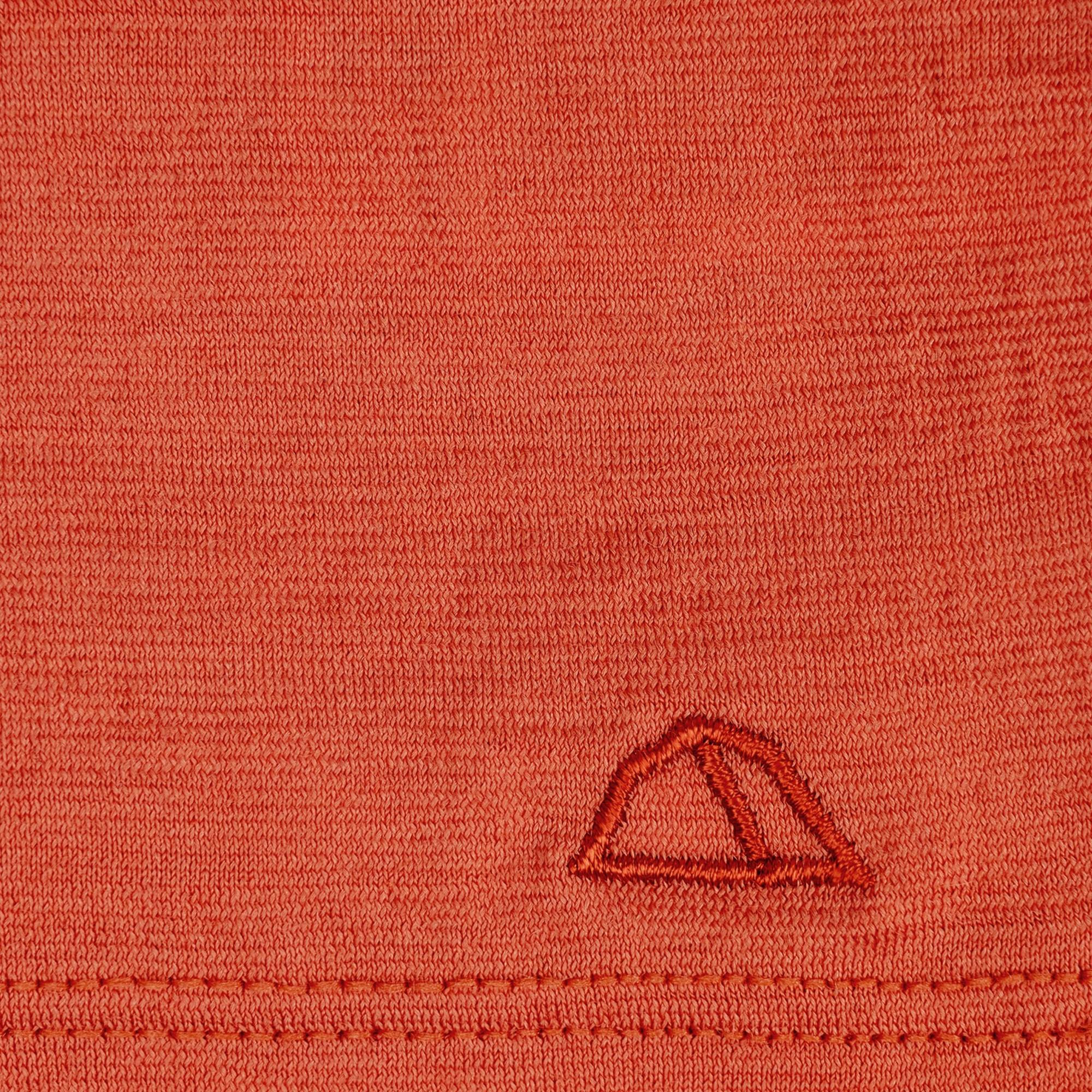 Merino Schlauchschal Multifunktionstuch gelegt mit gesticktem Logo von Tom Fyfe in Terracotta 