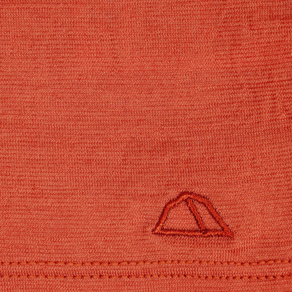 Merino Schlauchschal Multifunktionstuch gelegt mit gesticktem Logo von Tom Fyfe in Terracotta 
