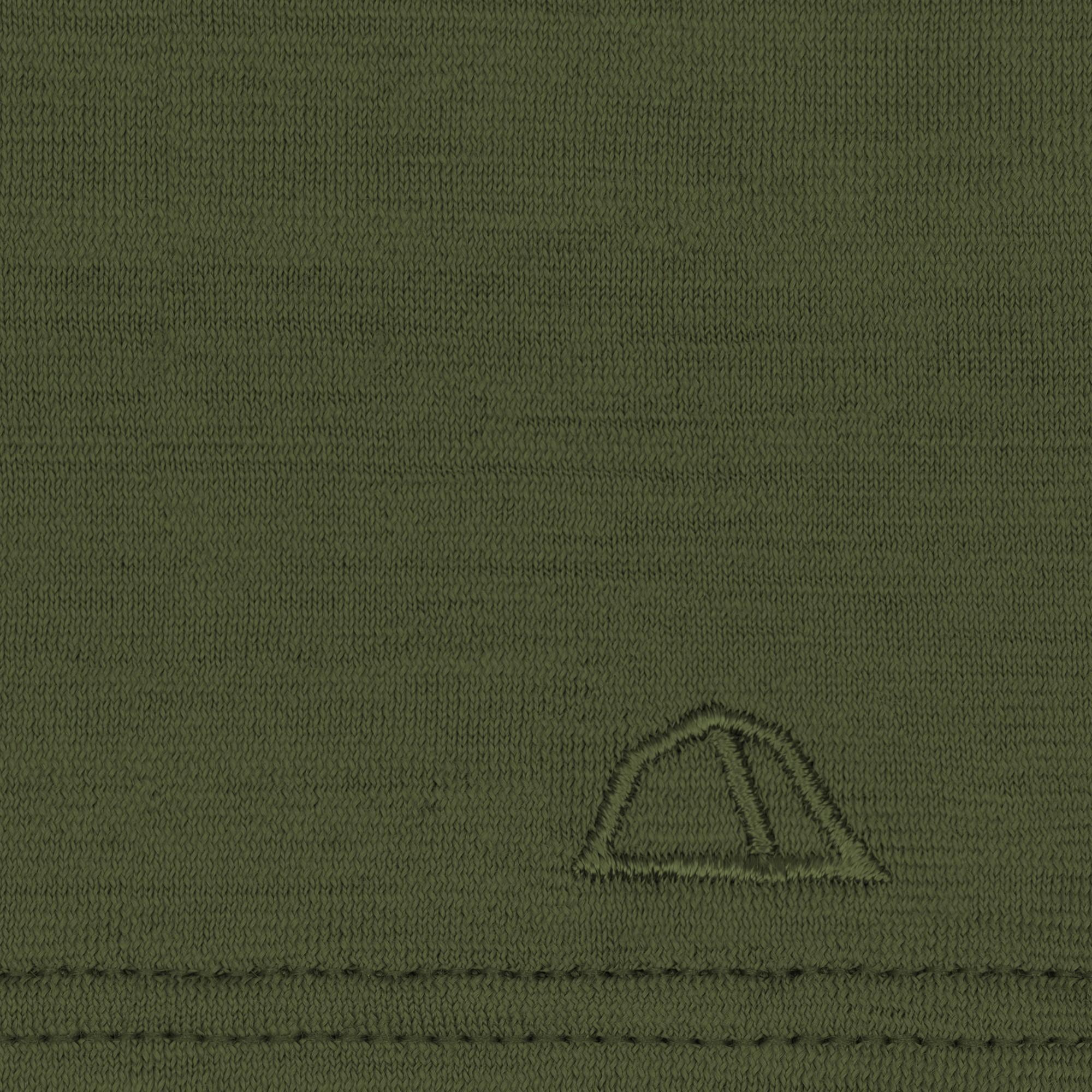 Merino Schlauchschal Multifunktionstuch gelegt mit gesticktem Logo von Tom Fyfe in Waldgruen 
